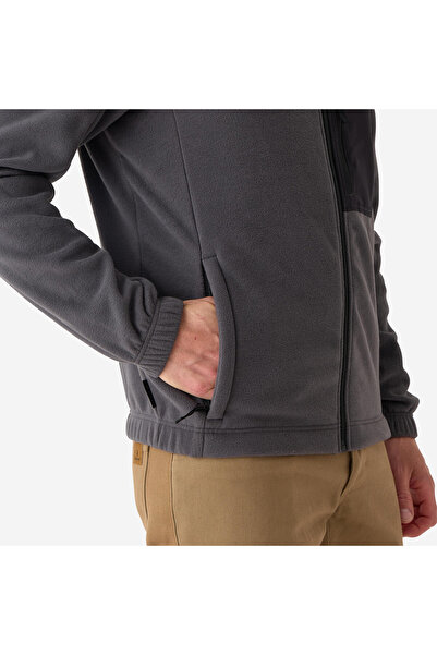 Decathlon Solognac Noiseless Fleece Cardigan - Gray - Hunting and Nature Observation - 500