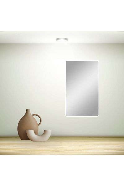 Al Saada Home Wall Mirror, Shatterproof, White Frame 120×60 cm