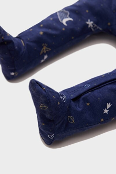 DeFacto Chlapeček Novorozenec Vesmírný potištěný Dlouhý rukáv Zapínání na patentku Počesaný bavlněný overal E6043A5Ns