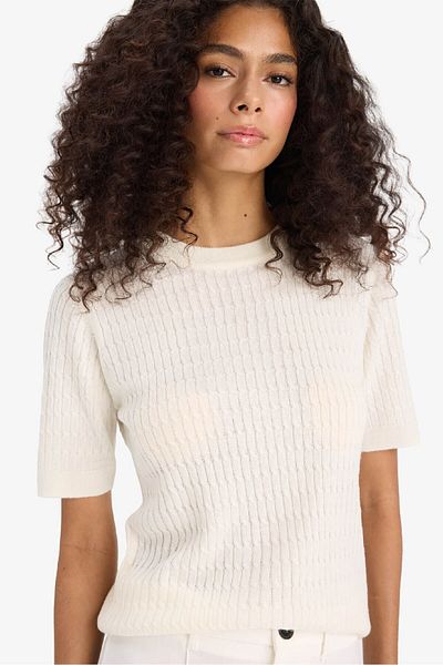 DeFacto Regular Fit Crew Neck Knitted Detailed Short Sleeve Knitwear Sweater D3306Ax24Wn