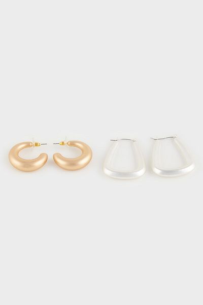 DeFacto Women's 2-Piece Matte Earrings E1324Axns