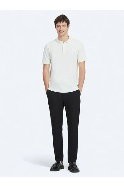 Kip Tricou Ecru cu gât polo 100% bumbac