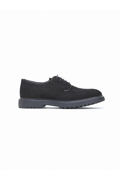 Kip Black Leather Smart Casual Shoes