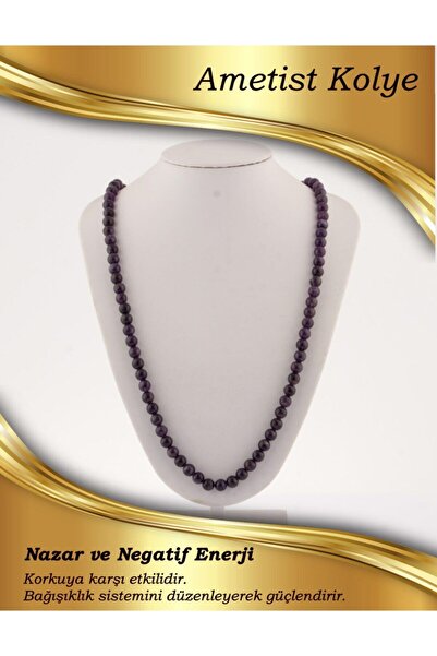 OSMANLI DEĞERLİ TAŞ Sertifikalı Ametist Doğal Taş Kolye