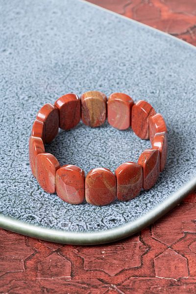 Saff Doğal Taş Jasper Wide Cut Bracelet