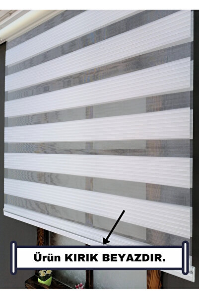 ESDEH Pliseli Zebra Stor Güneşlik Perde (KIRIK BEYAZ) - Eteği DÜZ - Alüminyum...