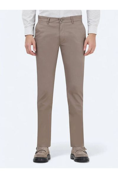 Kip Mink Plain Woven Slim Fit Casual Cotton Blended Trousers