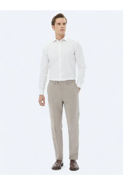 Kip Classic White Slim Fit Cotton Blended Shirt