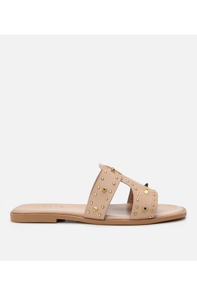 Yaya by Hotiç Women's Beige Pedestrian Stone Slippers