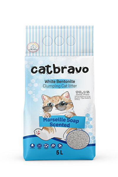 Catbravo Aktif Topaklanan Marsilya Sabunuı Kokulu Kedi Kumu 5 Lt