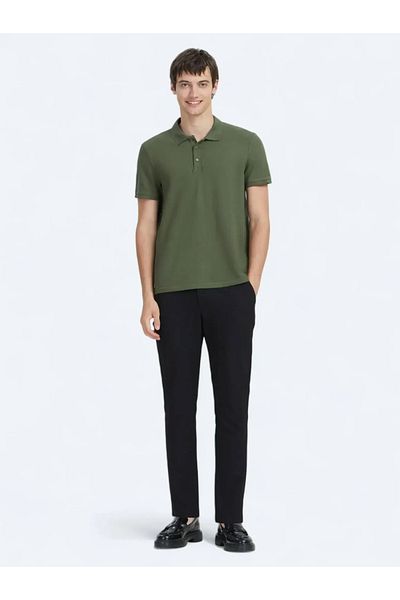 Kip Tricou polo drept kaki, 100% bumbac