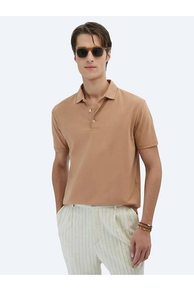 Kip Tricou cu gât polo simplu din nurcă 100% bumbac