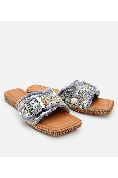 Hotiç Women's Gray Pedestrian Stone Slippers