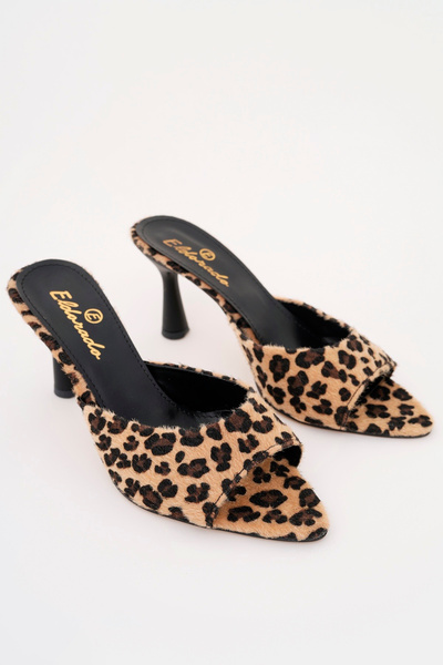 meyra'nın ayakkabıları Women's Leopard Pointed Toe Heeled Shoes