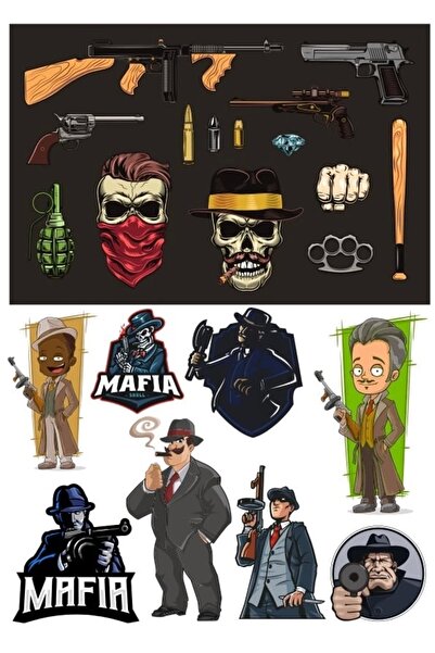 Reysa Tasarım مجموعة ملصقات مافيا مكونة من 5 ملصقات مكونة من 15 قطعة للهاتف و...