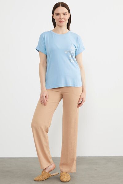 Sementa Футболка з довгими рукавами та принтом кажана на спині - синя