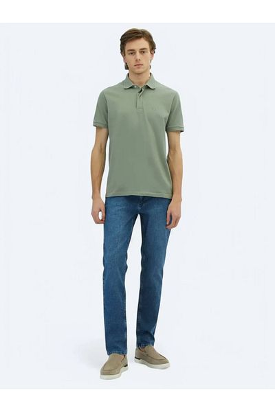 Kip Tricou polo drept kaki, 100% bumbac