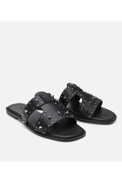 Yaya by Hotiç Women's Black Pedestrian Stone Slippers