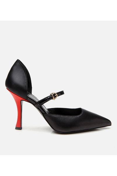 Hotiç Stiletto cu centură din piele lăcuită de damă