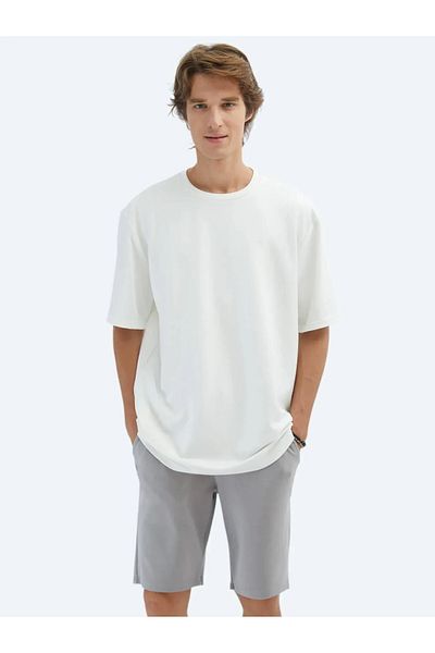 Kip Tricou Ecru simplu cu decolteu