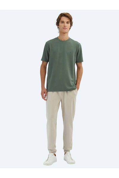 Kip Light Green Plain Crew Neck T-Shirt