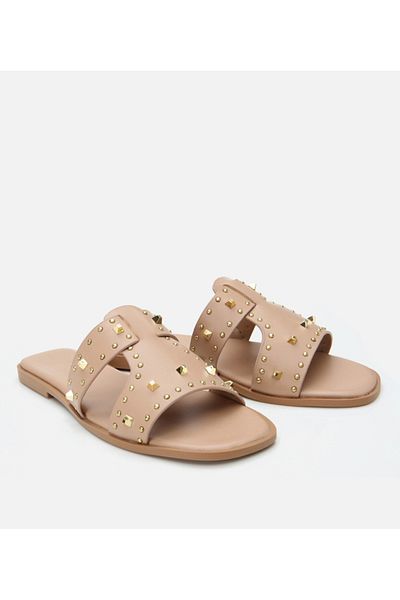 Yaya by Hotiç Women's Beige Pedestrian Stone Slippers