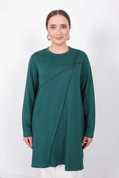 Linvey Daily comfortable stylish women's combed cotton summer ribbed stitching wide fit tunic