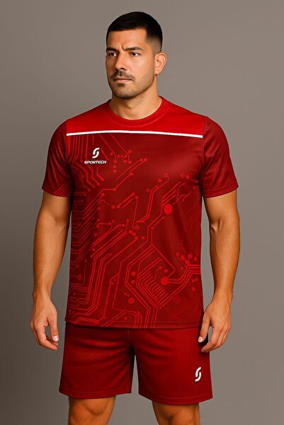 SPORTECH Kırmızı-beyaz Forma Takımı K0130 (TEK KELİME ISİM VE NUMARA YAZILIR)