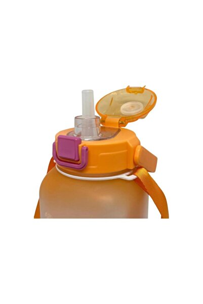 Vagonlife Vgn2275-T Orange 1100ml Children's Water Bottle with Straw/Without Straw - with Hanger