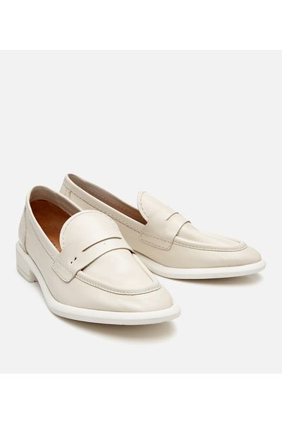 Hotiç Women's Leather Ecru Flexible Sole Classic Loafer