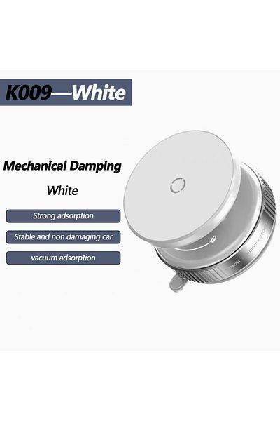 Choice حامل هاتف سيارة مغناطيسي قوي K009 أبيض K007/K009 بتصميم قابل للطي 360 درجة قابل للتعديل مع خاصية التثبيت المفرغ