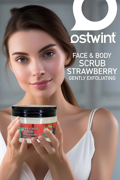 Ostwint Scrub Gel Strawberry Extract Face and Body Peeling 300 ml