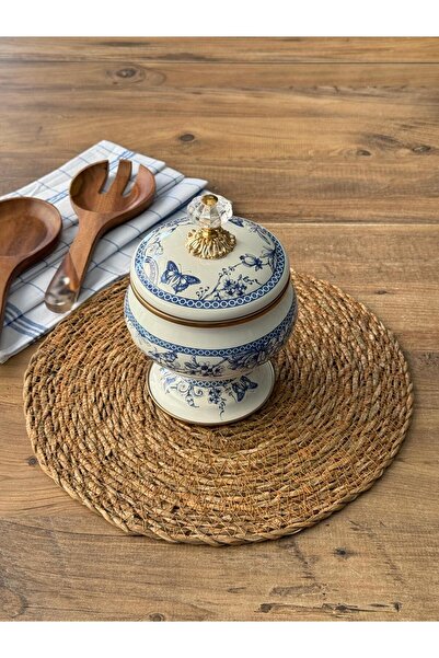 Meri Ev Gereçleri BLUE EMAYE AYAKLI ŞEKERLİK