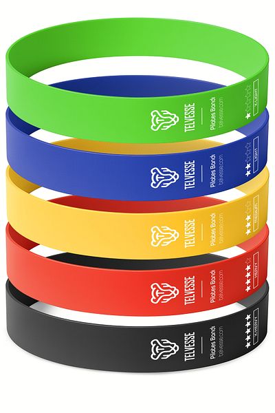 Telvesse 5 Different Pilates Resistance Band with Bag Latex Aerobic Exercise Squat Rubber Loop Band Closed End Mixed