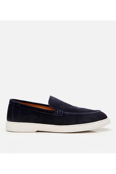 Hotiç Loafer casual pentru bărbați din piele de căprioară bleumarin