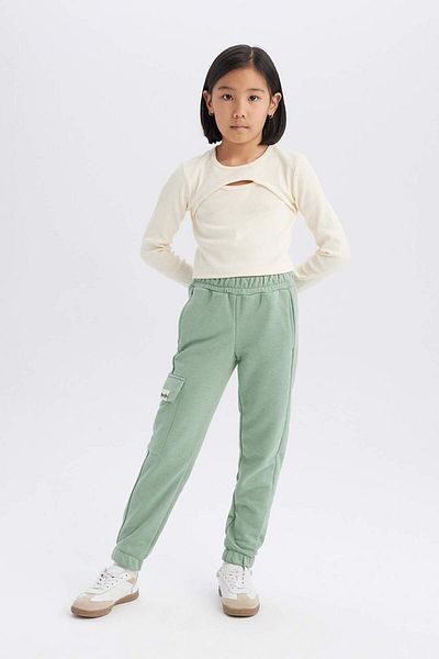 DeFacto Fete - Pantaloni de sport Jogger cu talie elastică și buzunare cargo D2872A824WN
