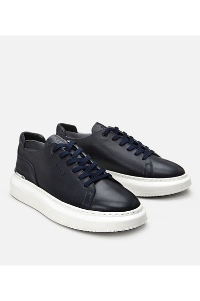 Hotiç Pantofi casual pentru bărbați din piele naturală bleumarin