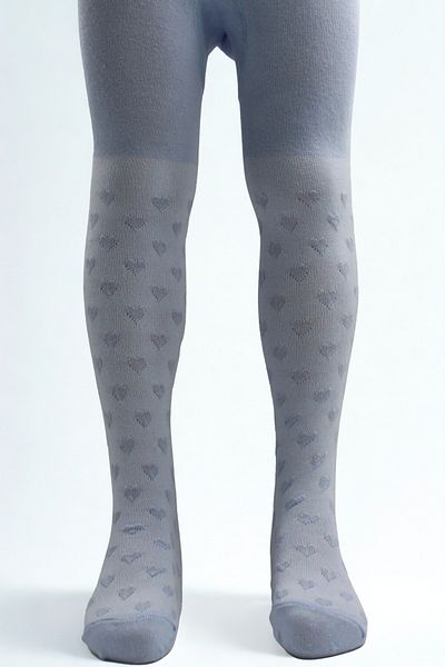 KARDEŞLER ÇORAP Blue Heart Patterned Cotton Girl's Pantyhose