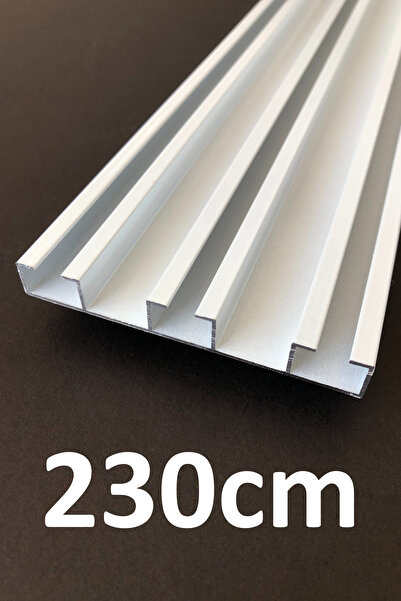 İzen Üç Kanallı 230cm Alüminyum Beyaz Perde Rayı (80mm) Kalın Üçlü Korniş