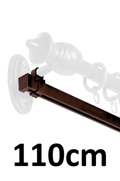 İzen Rustik Askısı İçin 110cm Koyu Kahve (Ceviz) Alüminyum Ray (19mm) Tekli K...