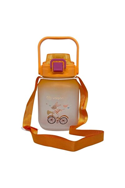 Vagonlife Vgn2275-T Orange 1100ml Children's Water Bottle with Straw/Without Straw - with Hanger
