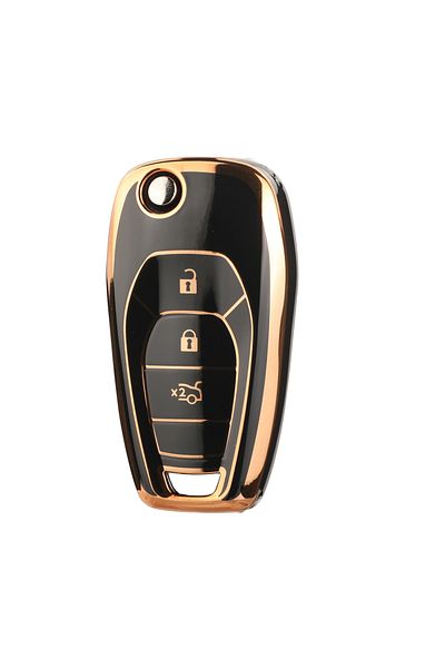 jingyuqin BLACK New Arrival TPU Car Key Shell Case Fob For Chevrolet Cruze Avo Auto Smart Replace Fl
