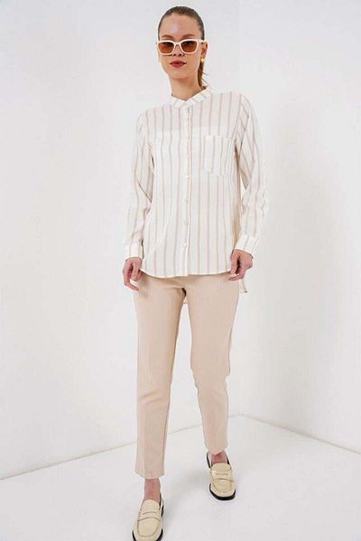 modamtn Long Sleeve Striped Shirt 20283 - Beige