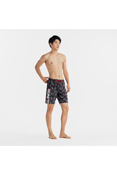 Decathlon Nabaiji Erkek Uzun Deniz Şortu - Siyah - 100 LONG GEO