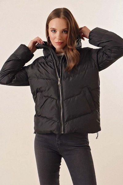 modamtn 5124 Black Stand Collar Puffer Coat