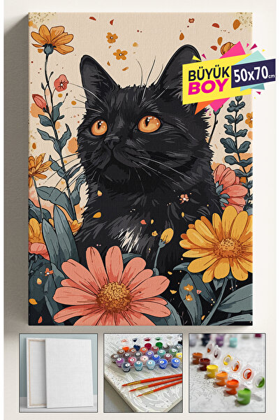 Corvo Sayılarla Boyama Seti Numaralı Tuval Fırça Boya Dahil Kasnaklı Set 50x7...