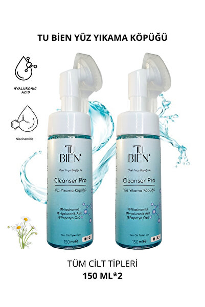 Tubien Gözenek Sıkılaştırıcı Arındırıcı Nemlendirici Yüz Yıkama Köpüğü 150 ml 2 Adet