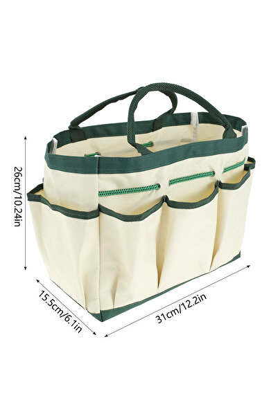 Choice حقيبة تخزين أدوات الحديقة بلون الكاكي، مصنوعة من قماش أكسفورد 600D، حق...