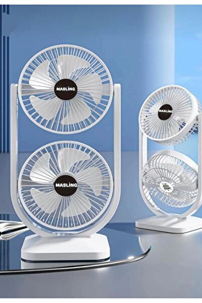 SNEXPRES Mini Fan Taşınabilir Çift Başlıklı Sessiz Vantilatör Type-C Girişli ...