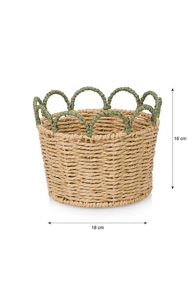 LC Waikiki LCW HOME Кафява декоративна плетена кошница 18x16 см